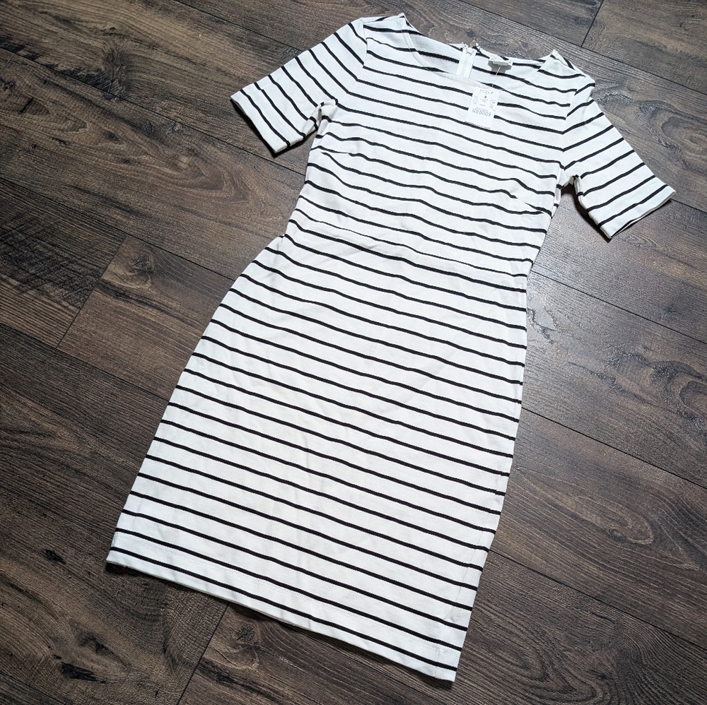 J by J. Crew‎ Striped 100% Cotton Short Sleeve Mini Dress Size XXS